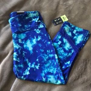 NWT blue tie dye workout  leggings